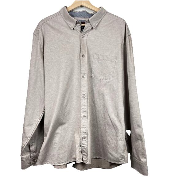 Johnston & Murphy Shirt Mens XL Button Up Flex Tan Geometric Accent Cuffs NWOT - Picture 1 of 10